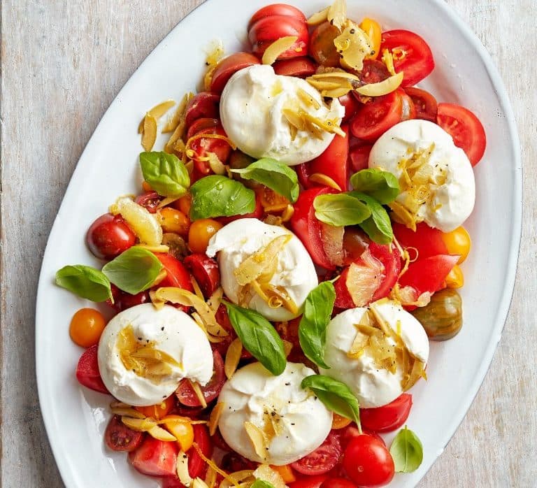 Burrata with tomato conserva