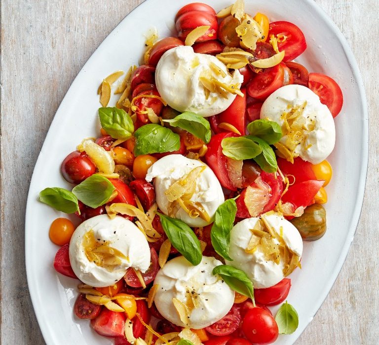 Burrata with tomato conserva